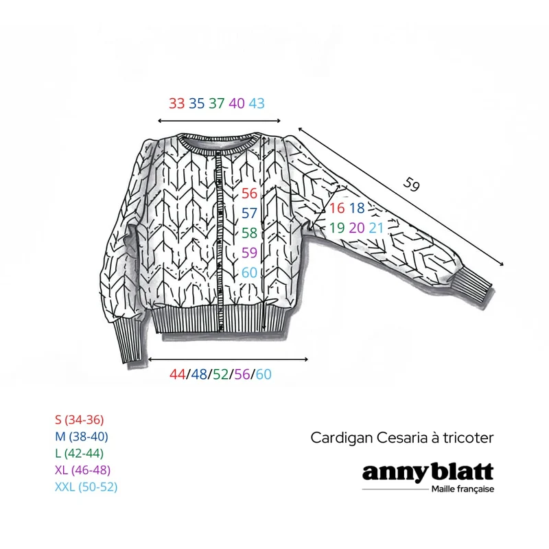 Cardigan Cesaria à tricoter.