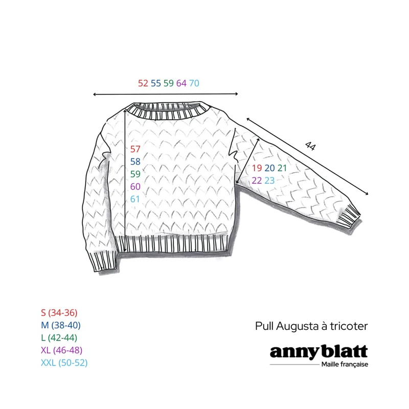 Pull Augusta à tricoter.