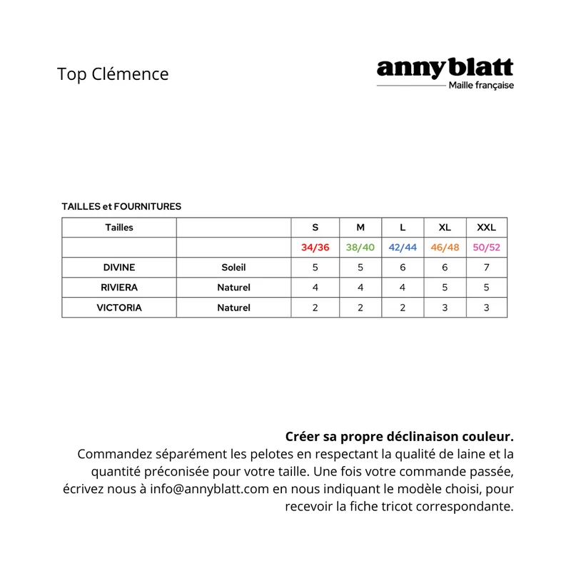 Top Clémence à tricoter.