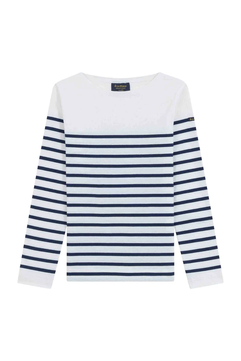 Marinière Marine Nationale blanche et marine pour femme