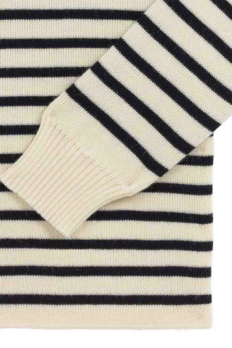 Pull marinière écru pour homme