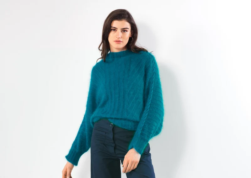 Pull Cerbère uni à tricoter