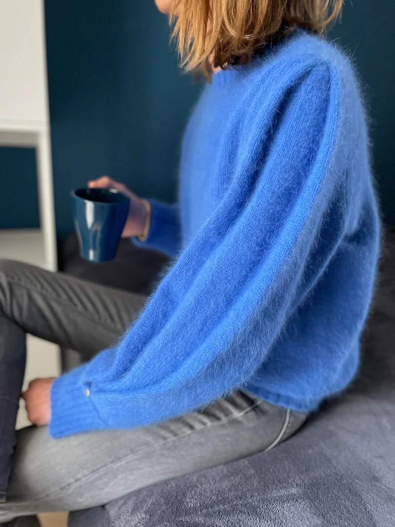 Pull Alix Angora bleu Madone.