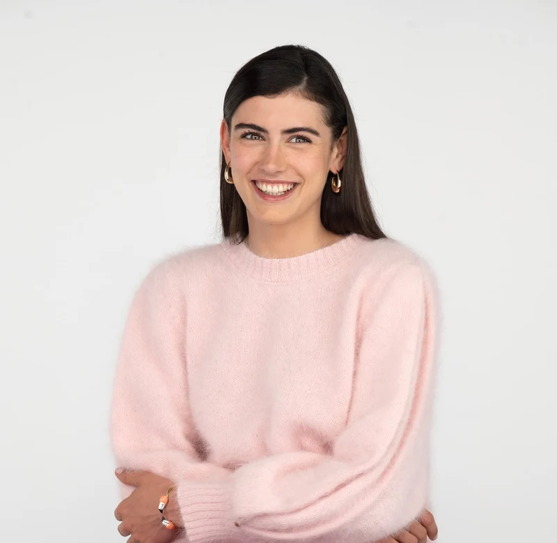 Pull Alix Angora Rose poudré.