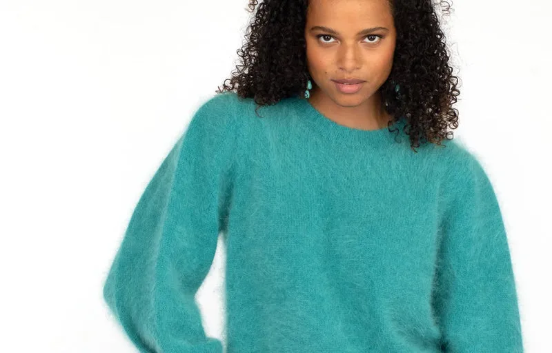 Pull Alix Angora vert Menthe.