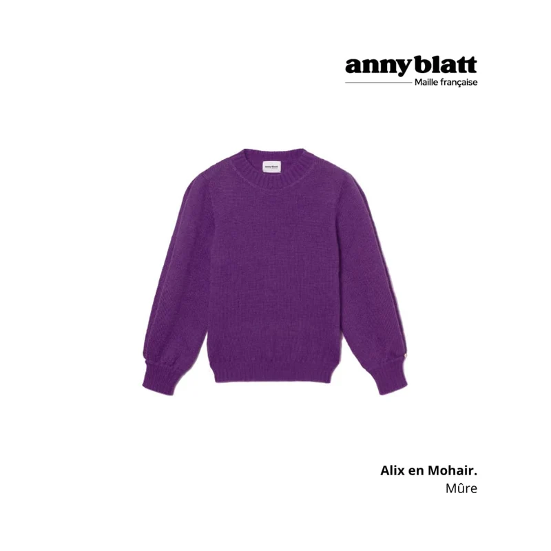 Pull Alix mohair et soie Mûre.