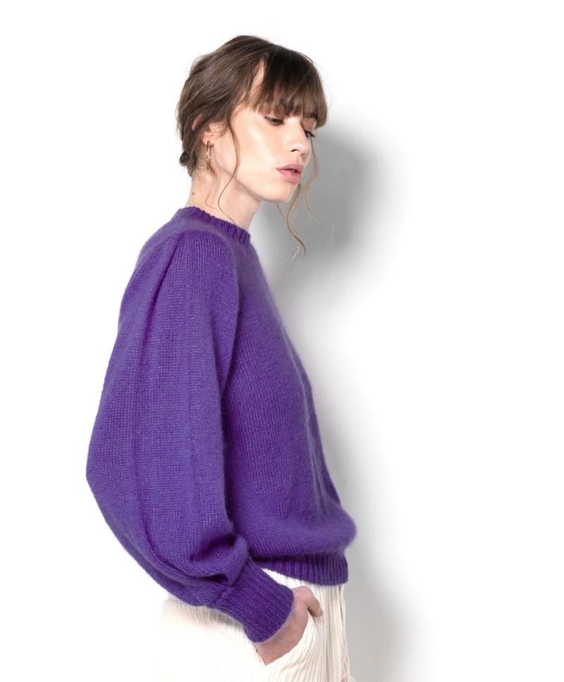 Pull Alix mohair et soie Mûre.