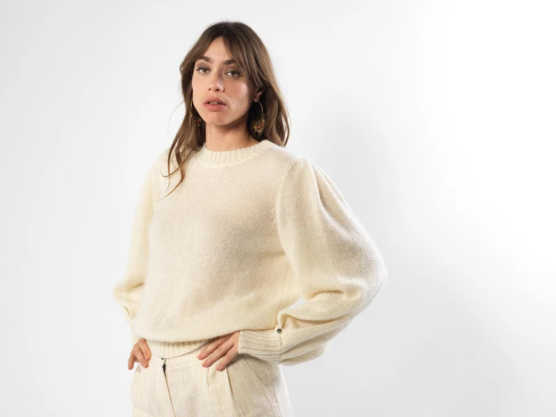 Pull Alix mohair et soie Naturel.