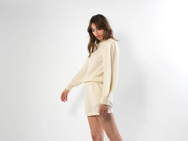 Pull Alix mohair et soie Naturel.