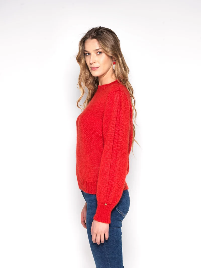Pull Alix Mohair et soie Rouge baiser.
