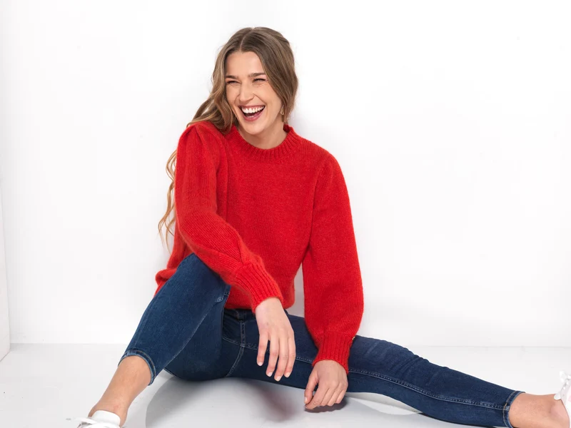 Pull Alix Mohair et soie Rouge baiser.