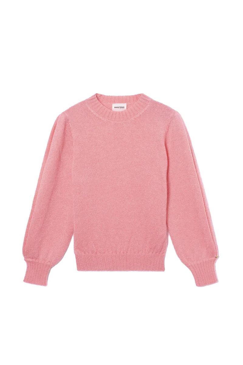 Pull Alix mohair et soie rose.