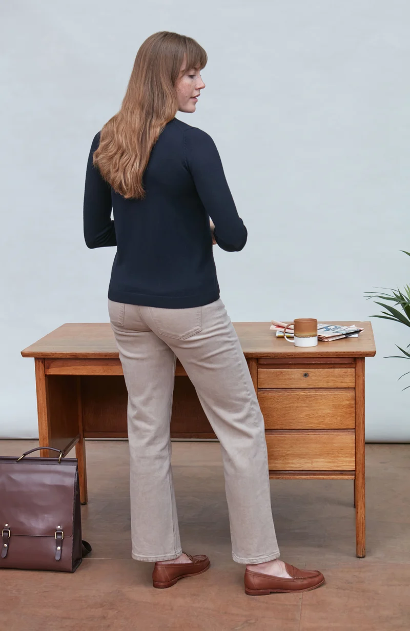 Womens Pure Extra Fine Merino High Neck Jumper