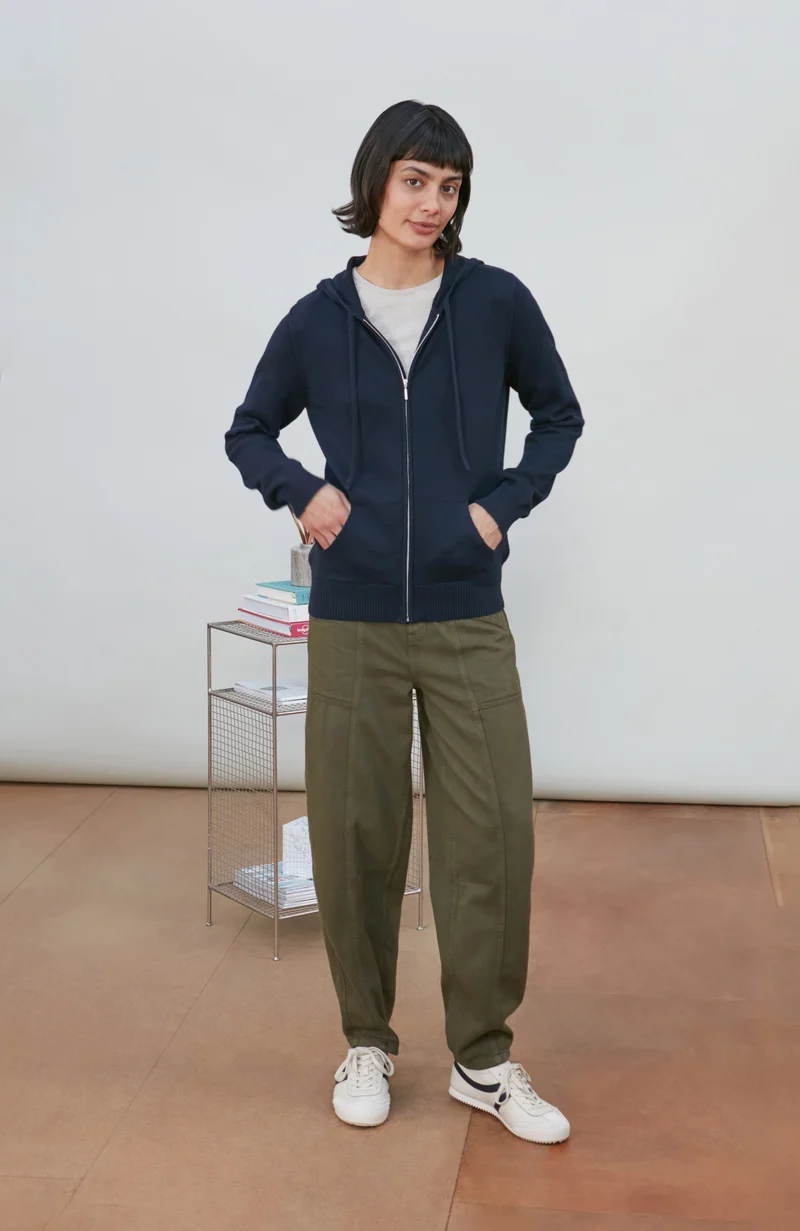 Womens Lightweight Cotton Zip Through Hoodie