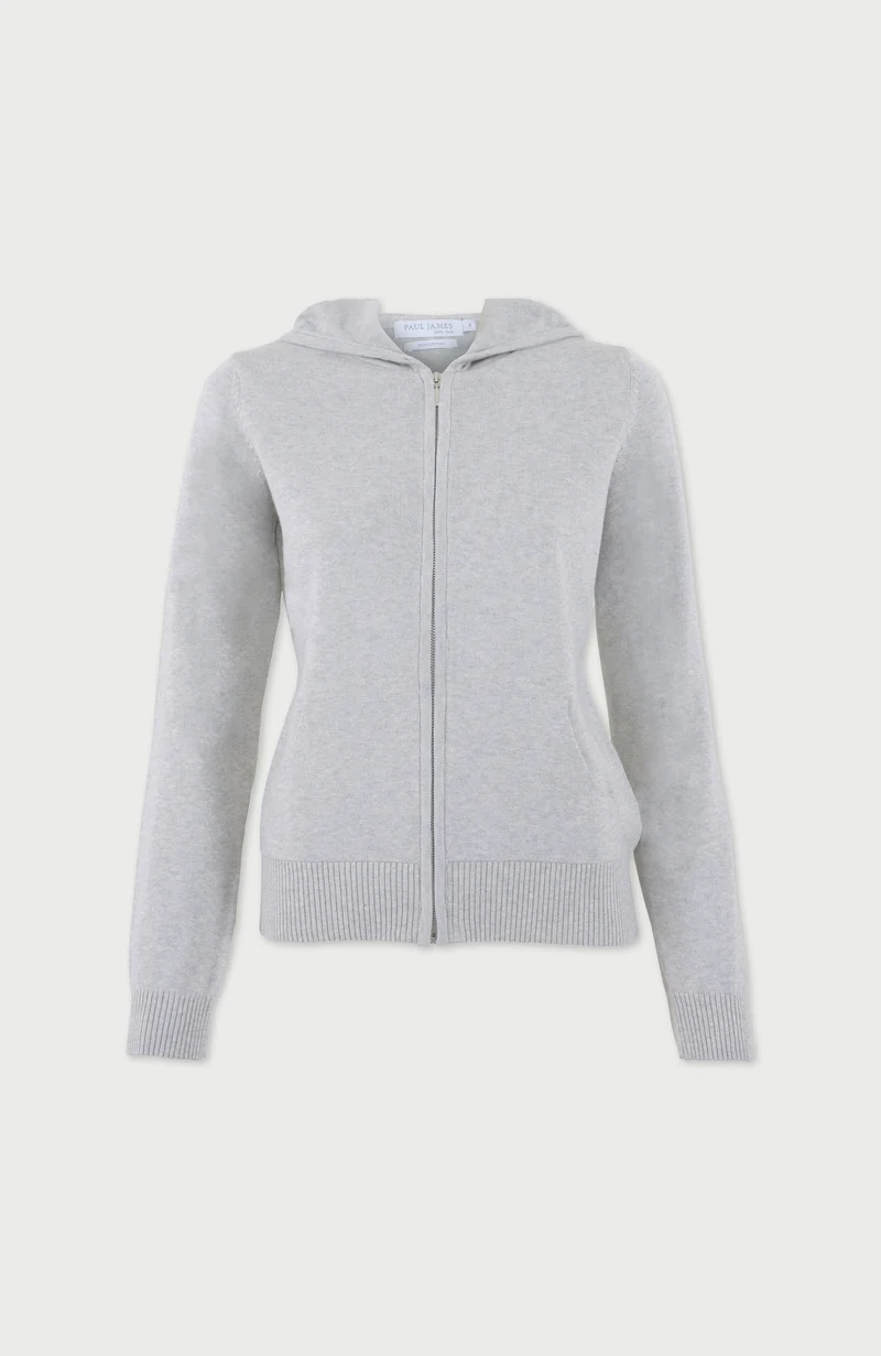 Womens Lightweight Cotton Zip Through Hoodie