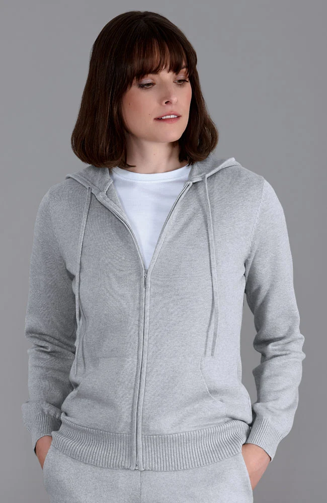 Womens Lightweight Cotton Zip Through Hoodie