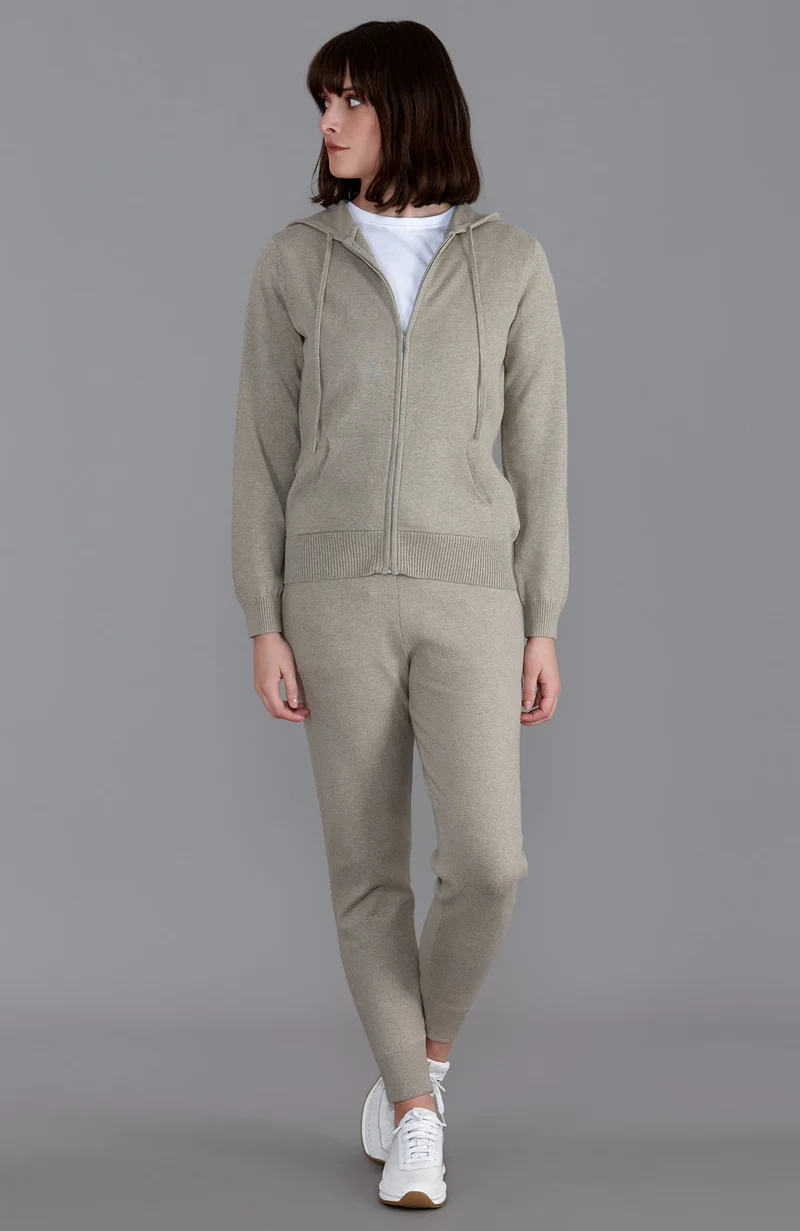 Womens Lightweight Cotton Zip Through Hoodie