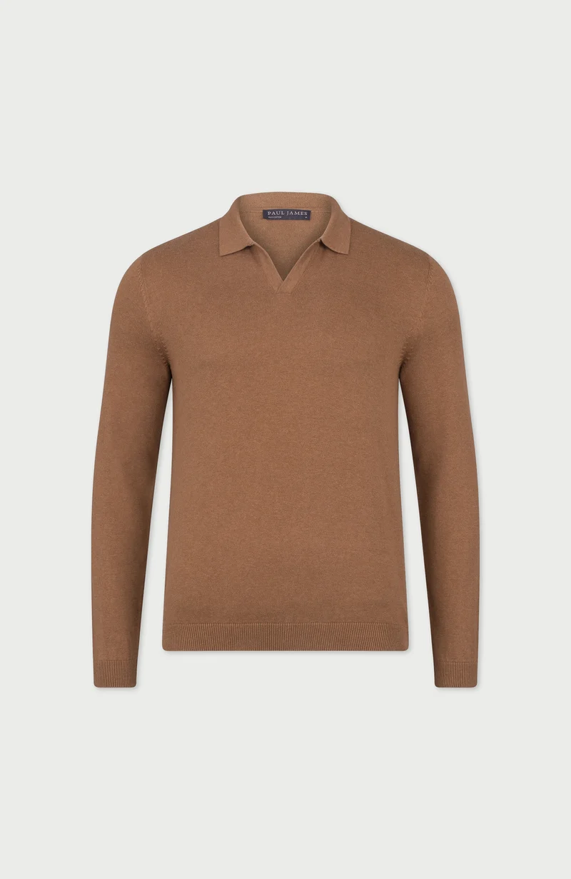 Mens Lightweight Cotton Buttonless Polo Shirt