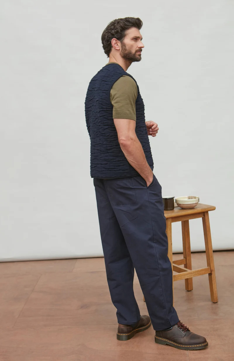 Mens Cotton Quilted Knitted Gilet