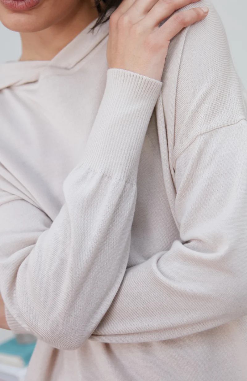 Womens Pure Extra Fine Merino Relaxed Fit Hooded Jumper