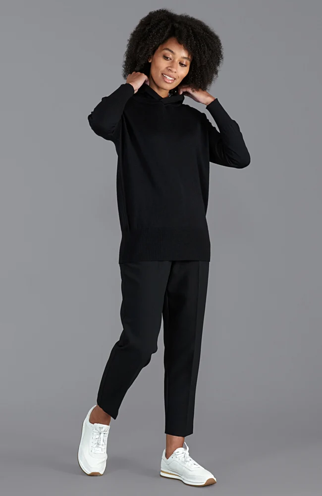 Womens Pure Extra Fine Merino Relaxed Fit Hooded Jumper