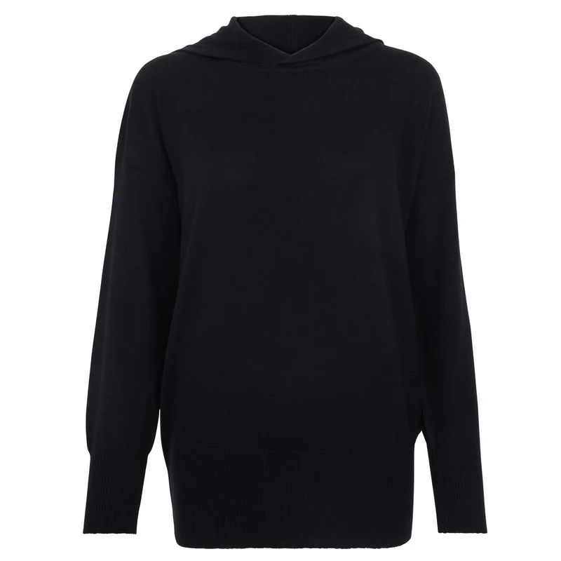 Womens Pure Extra Fine Merino Relaxed Fit Hooded Jumper