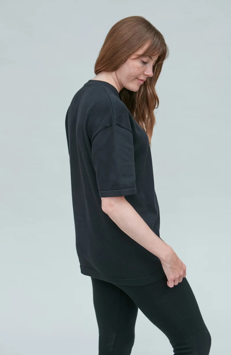 Womens Lightweight Cotton Oversized Knitted T-Shirt
