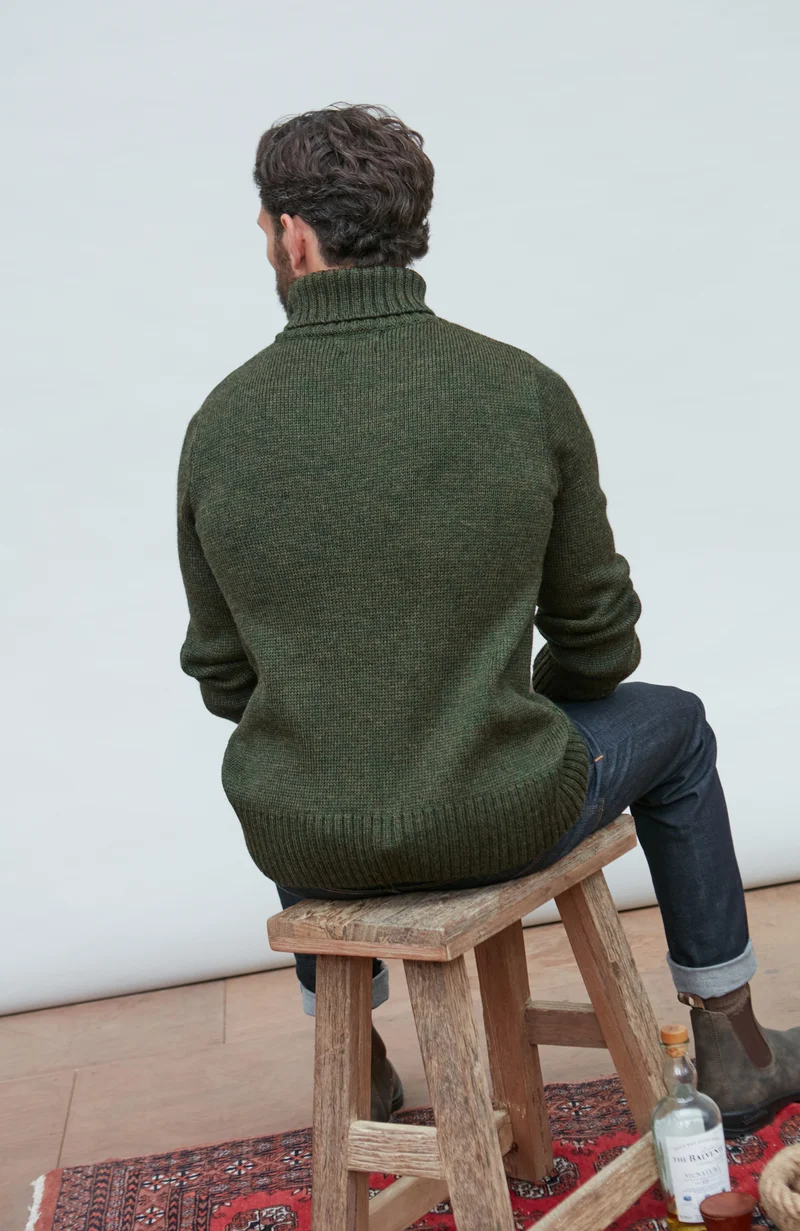 The Fitted Submariner - Roll Neck Merino Wool Jumper