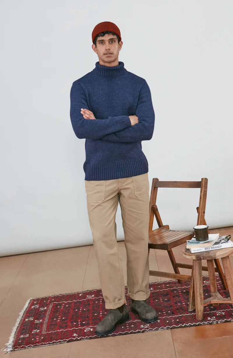 The Fitted Submariner - Roll Neck Merino Wool Jumper