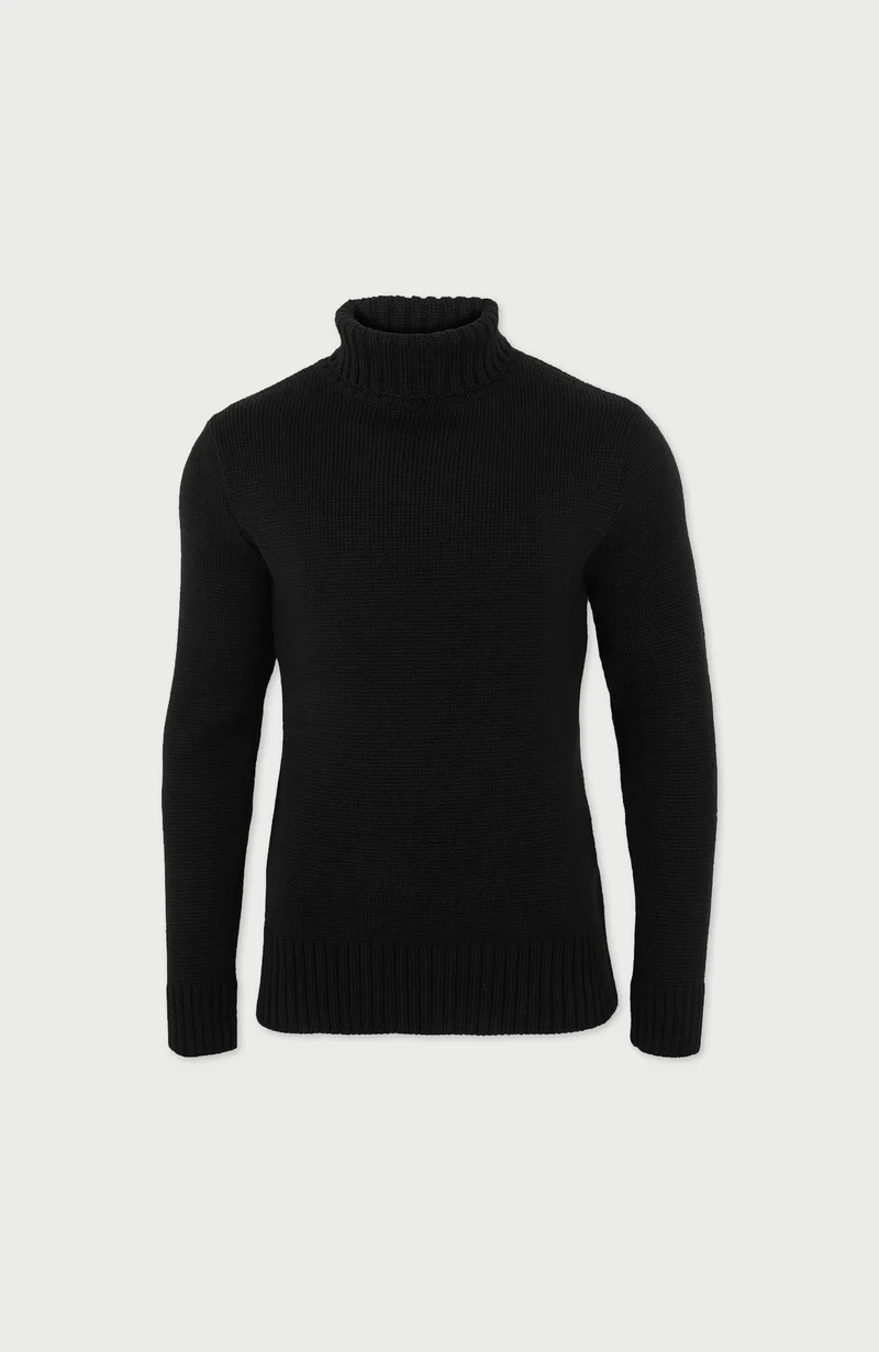 The Fitted Submariner - Roll Neck Merino Wool Jumper