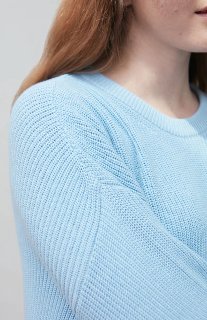 Womens Cotton Ribbed Crew Neck Jumper