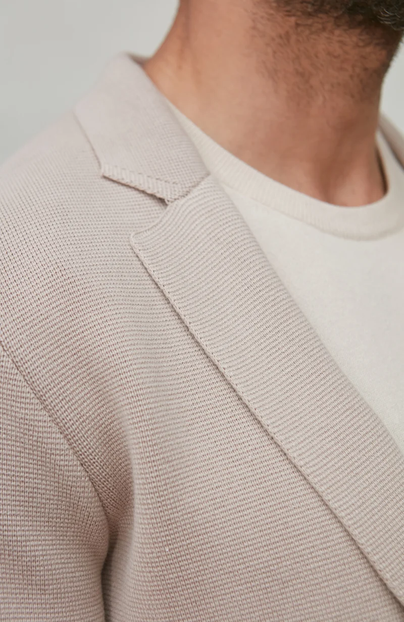 Mens Midweight Cotton Deconstructed Knitted Blazer