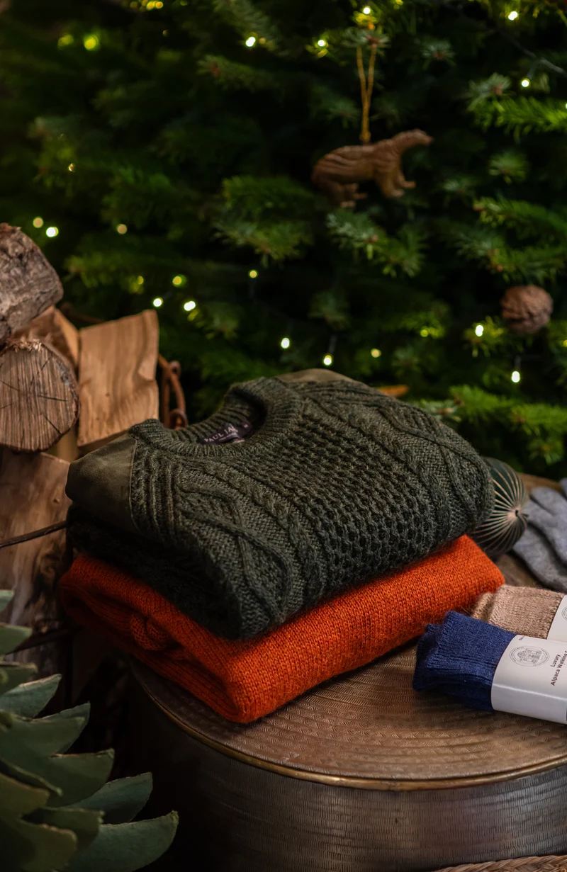 Mens Chunky Merino Wool Shooting Jumper