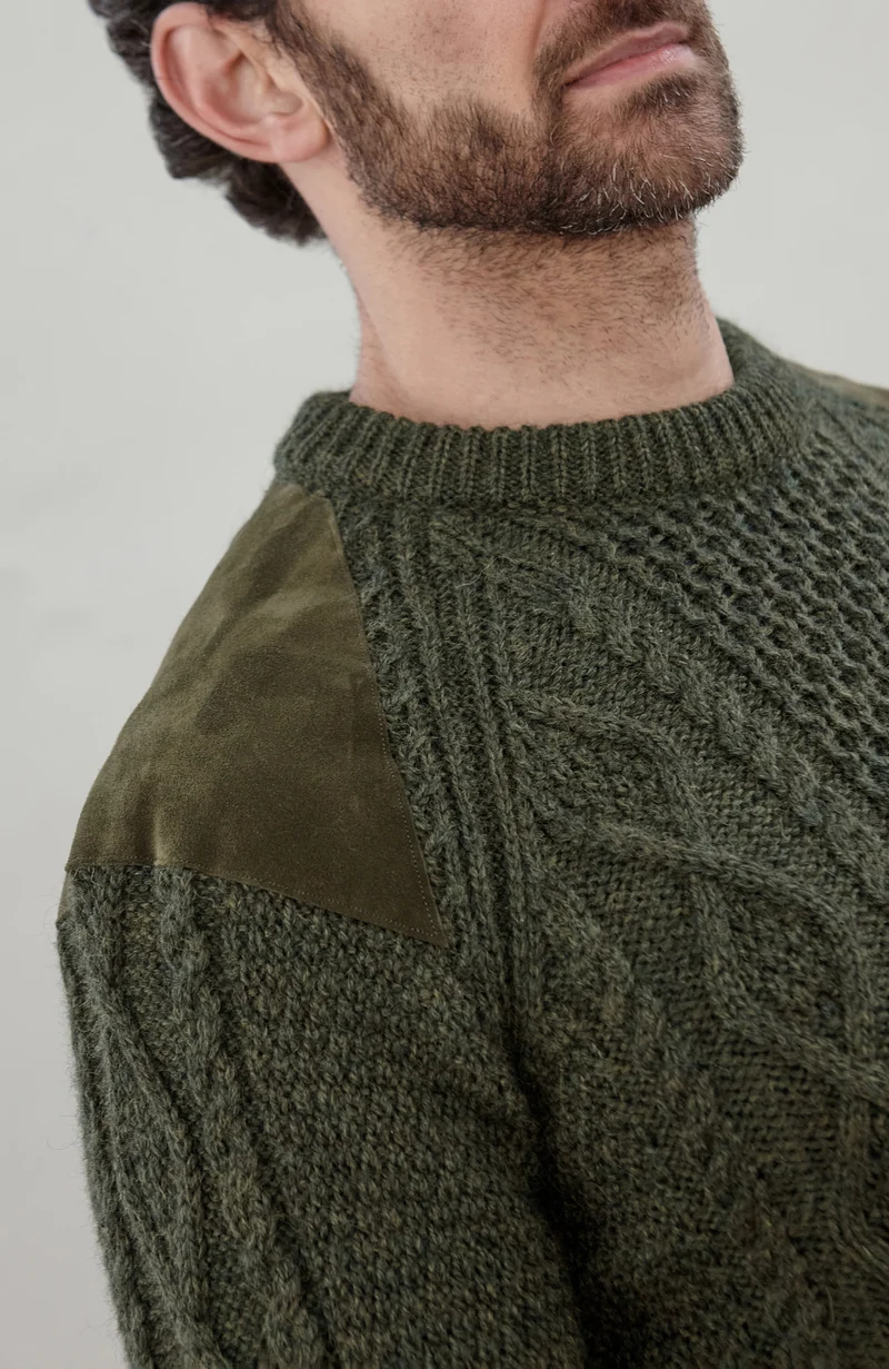 Mens Chunky Merino Wool Shooting Jumper
