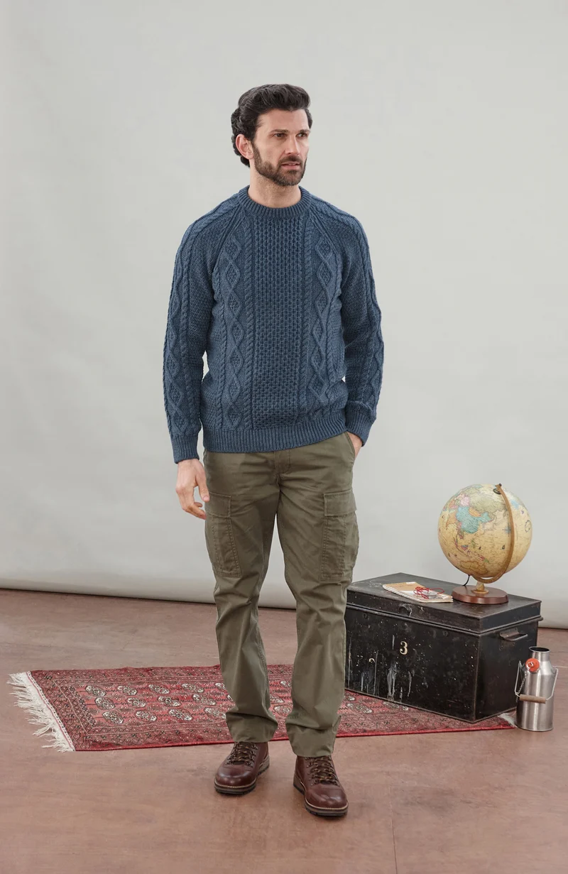 Mens Chunky Merino Wool Fisherman's Jumper