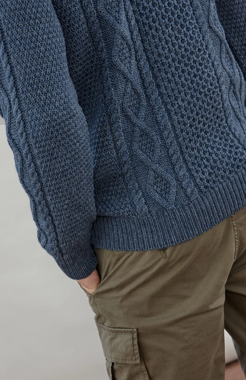 Mens Chunky Merino Wool Fisherman's Jumper