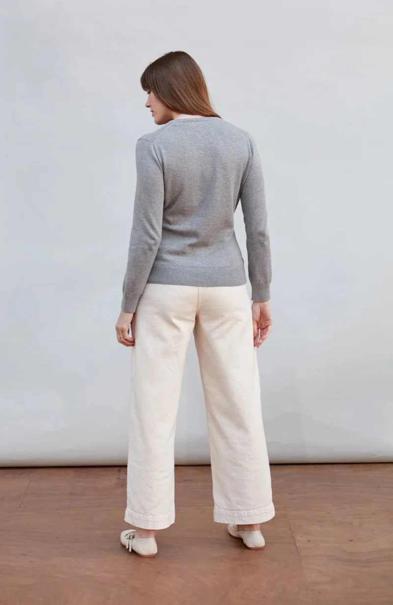 Womens Pure Cotton V-Neck Jumper
