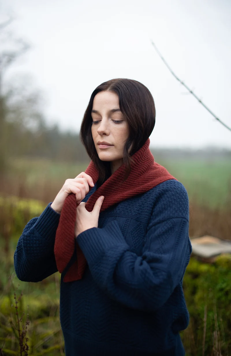 Lambswool Ribbed Triangle Scarf