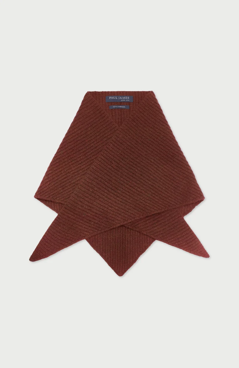 Lambswool Ribbed Triangle Scarf