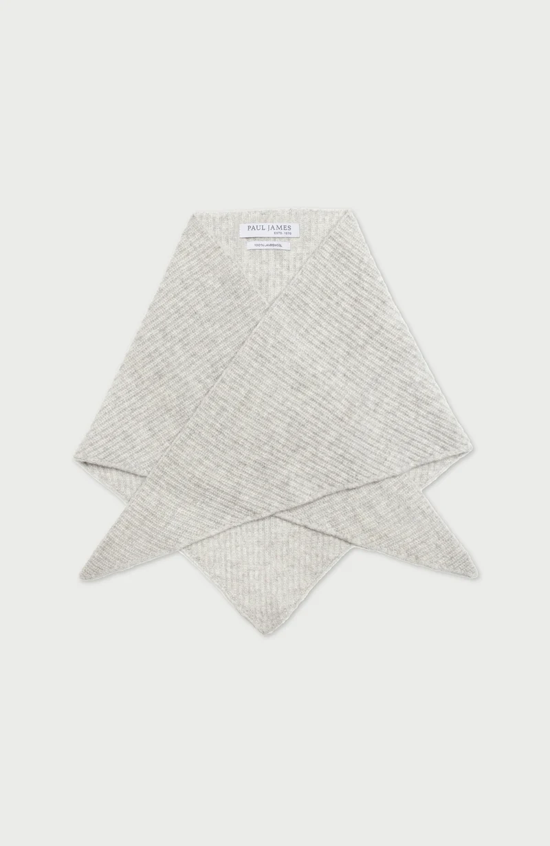 Lambswool Ribbed Triangle Scarf