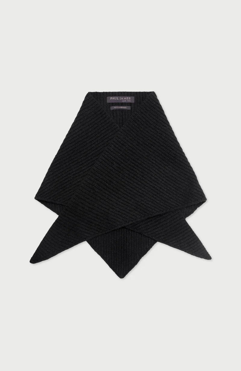 Lambswool Ribbed Triangle Scarf