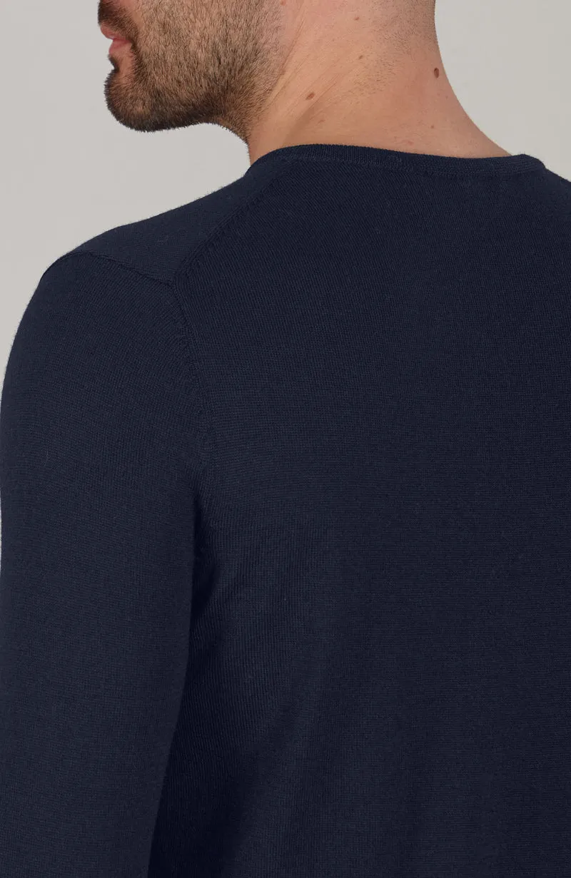 Mens Extra Fine Merino Wool V-Neck Jumper