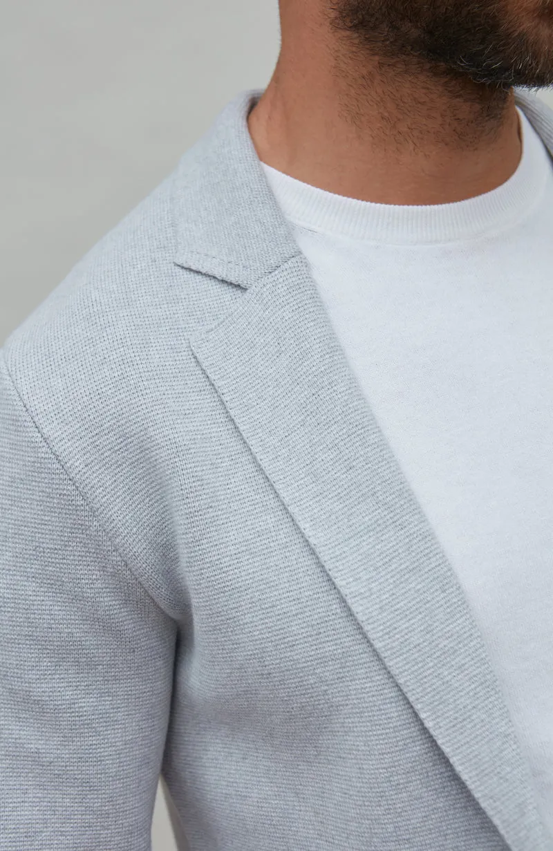 Mens Midweight Cotton Deconstructed Knitted Blazer