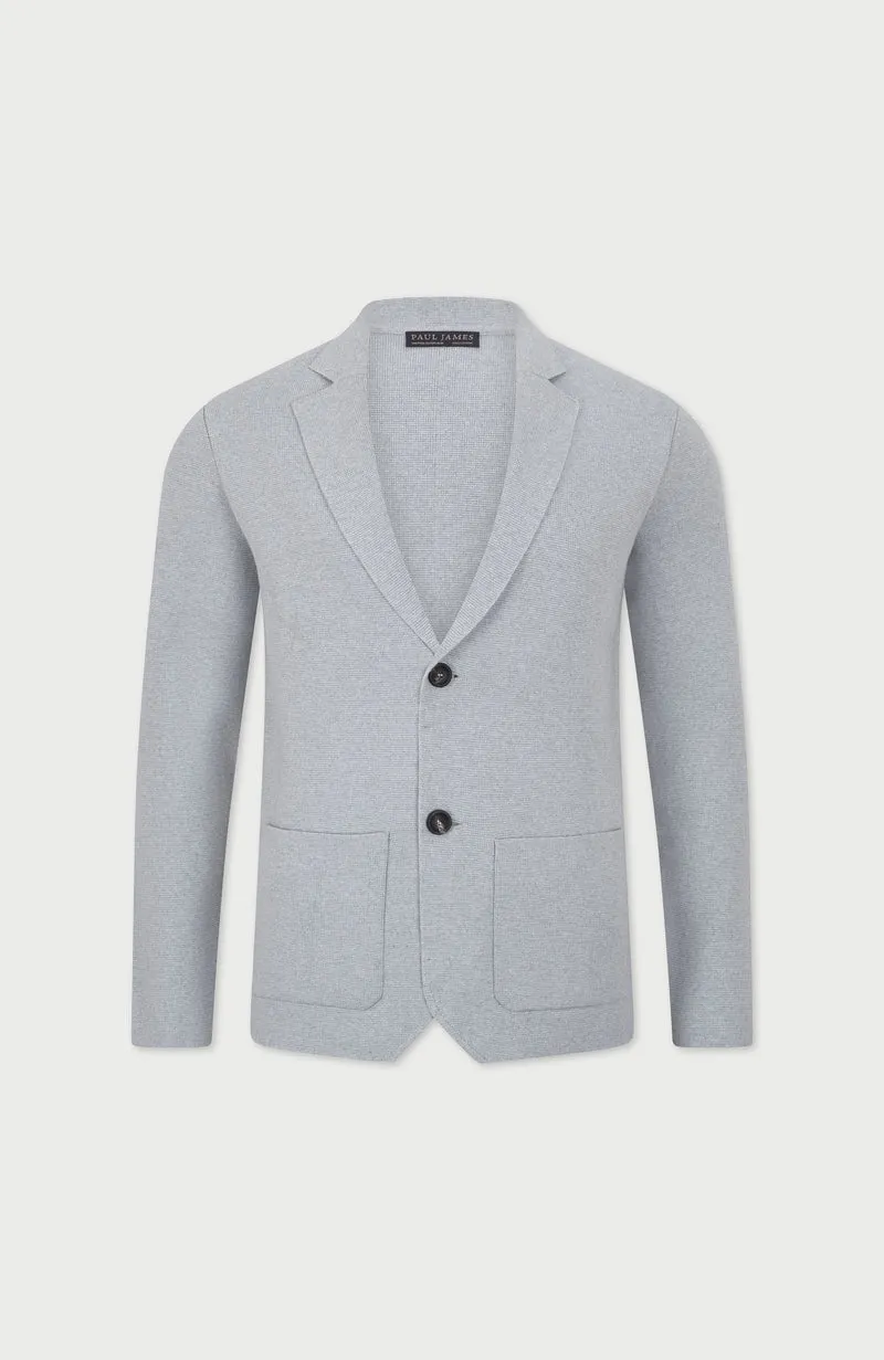 Mens Midweight Cotton Deconstructed Knitted Blazer