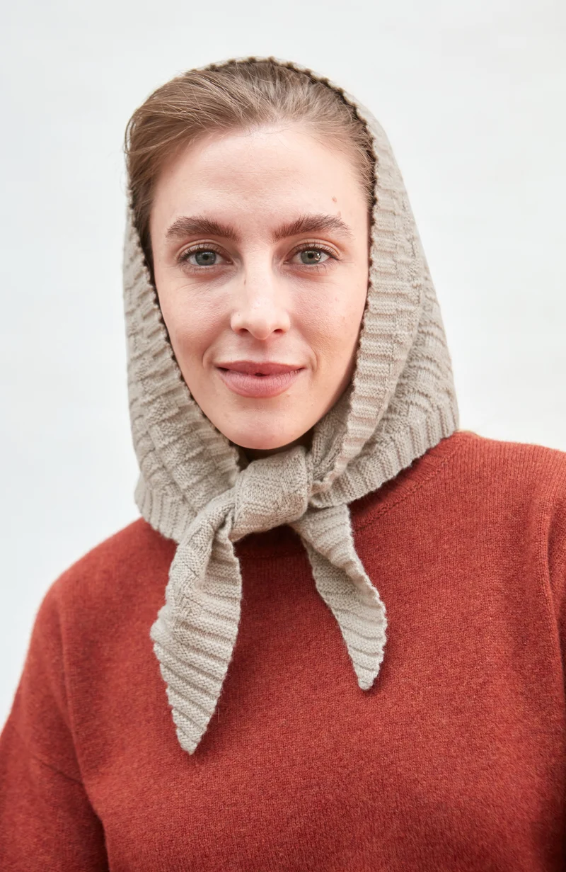Merino Cashmere Textured Triangle Scarf
