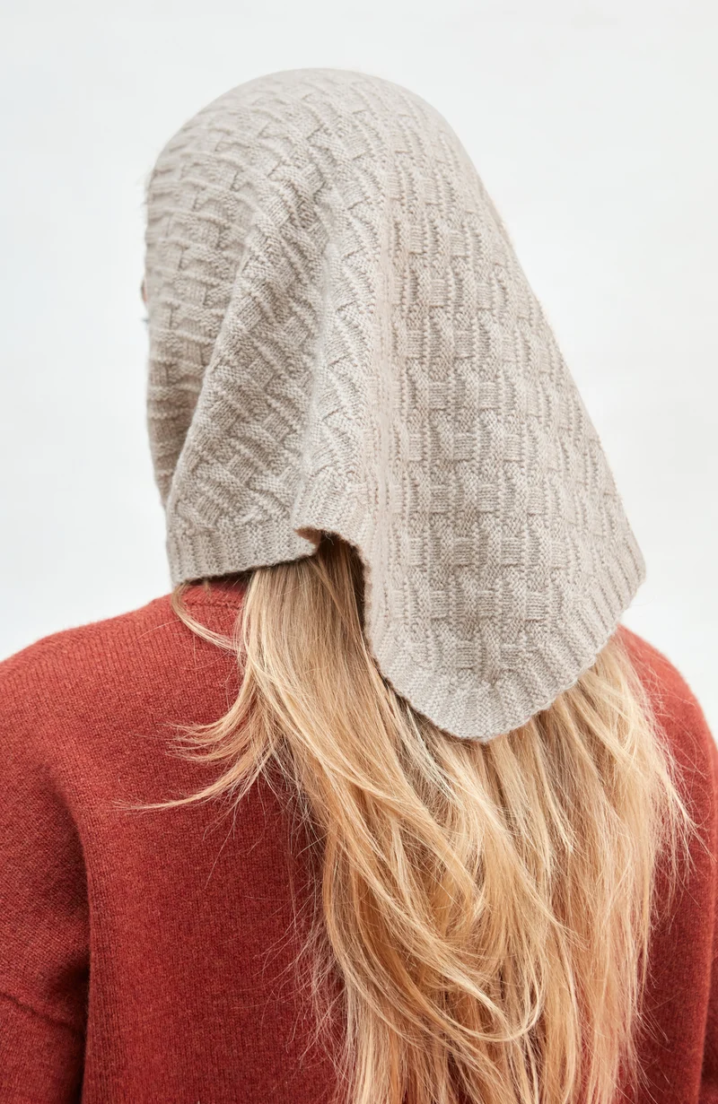 Merino Cashmere Textured Triangle Scarf
