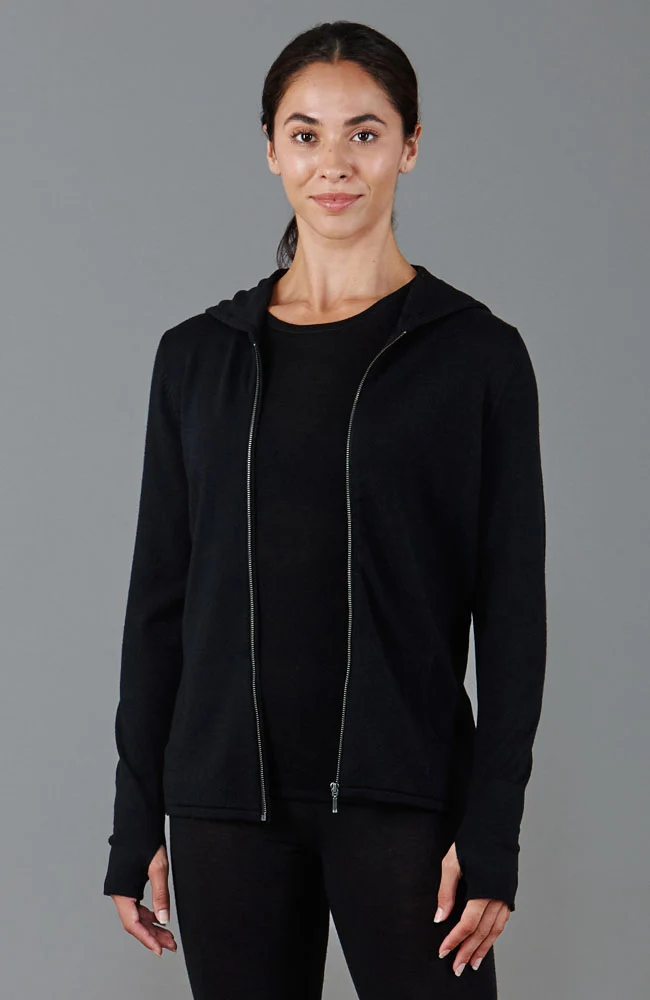 Womens Heavyweight Merino Activewear Hooded Jumper