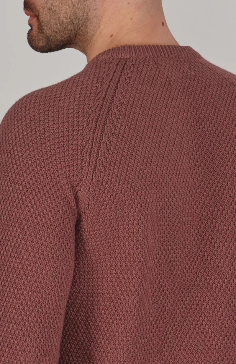 Mens Organic Cotton Moss Stitch Raglan Jumper