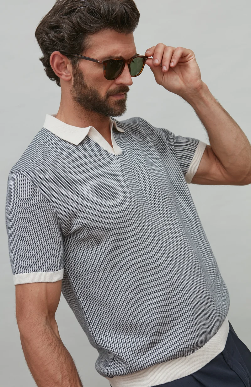 Mens Lightweight Cotton Fishermans Buttonless Polo Shirt