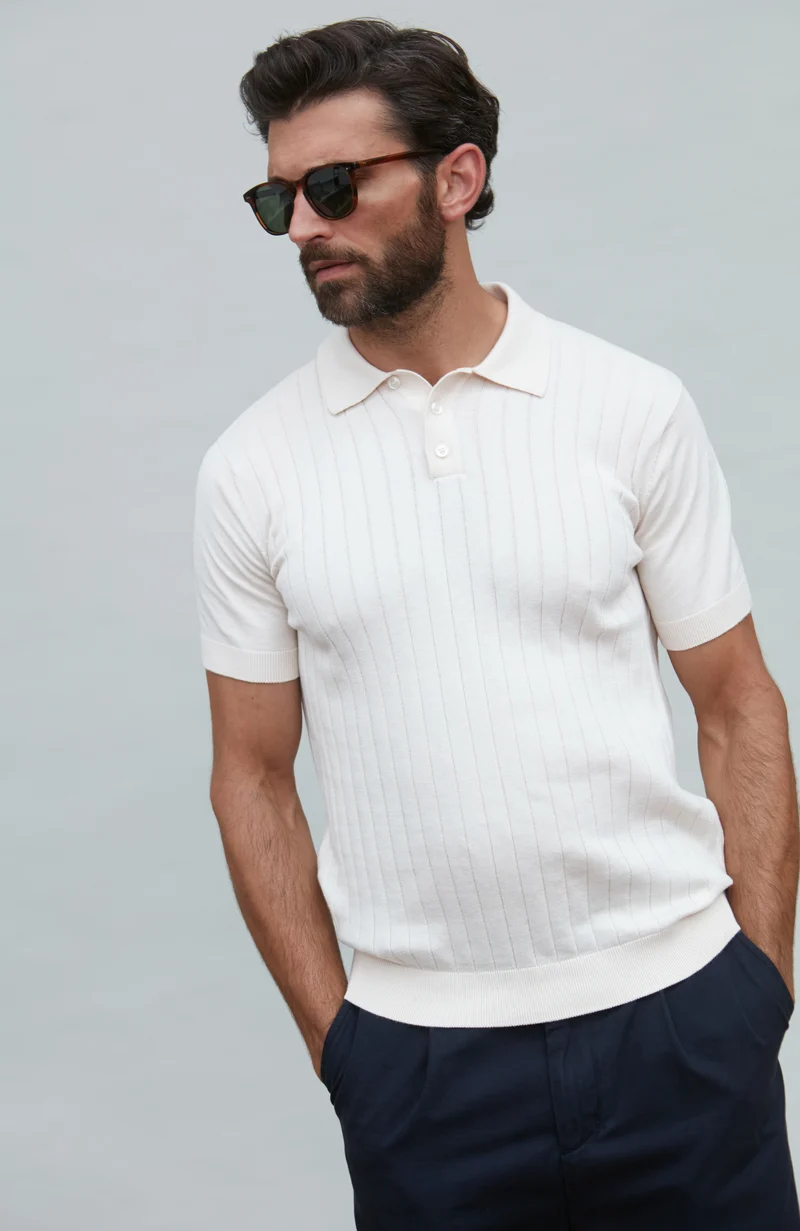Mens Ultra Fine Cotton Selection Knit Polo Shirt